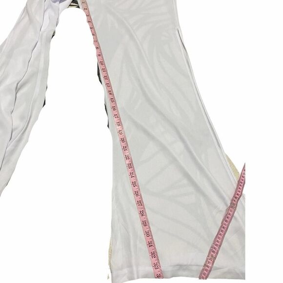 Show Me Your Mumu Sheer Flowy Jumpsuit Pants One Piece Off Shoulder White XXS - Picture 12 of 16